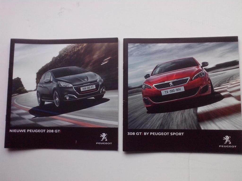 3x Peugeot 2015 folders brochures 208 GT  308 GT + 308 SW GT, Ophalen of Verzenden, Zo goed als nieuw, Peugeot