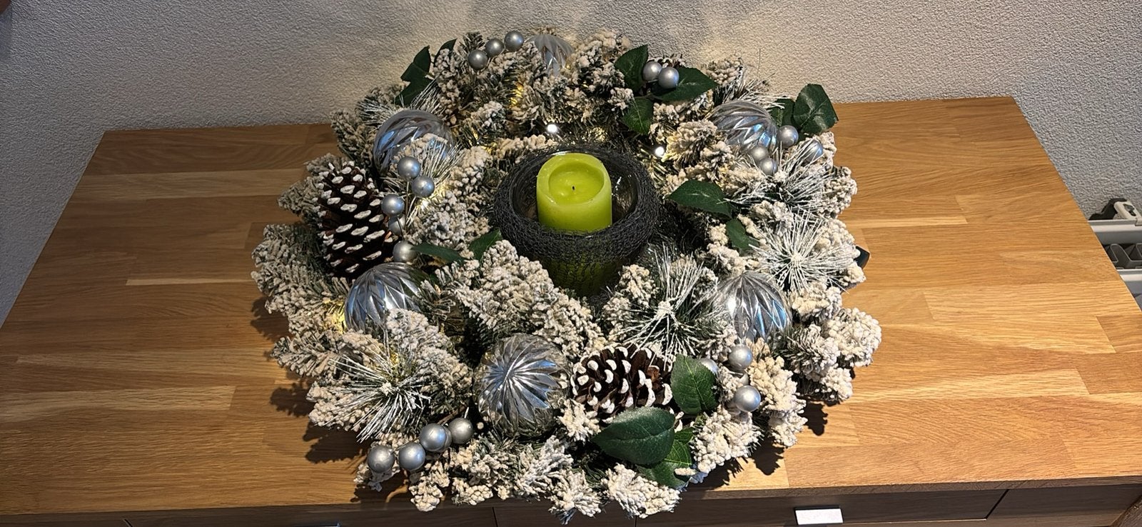 Kerstkrans met verlichting, Huis en Inrichting, Ophalen of Verzenden, Zo goed als nieuw
