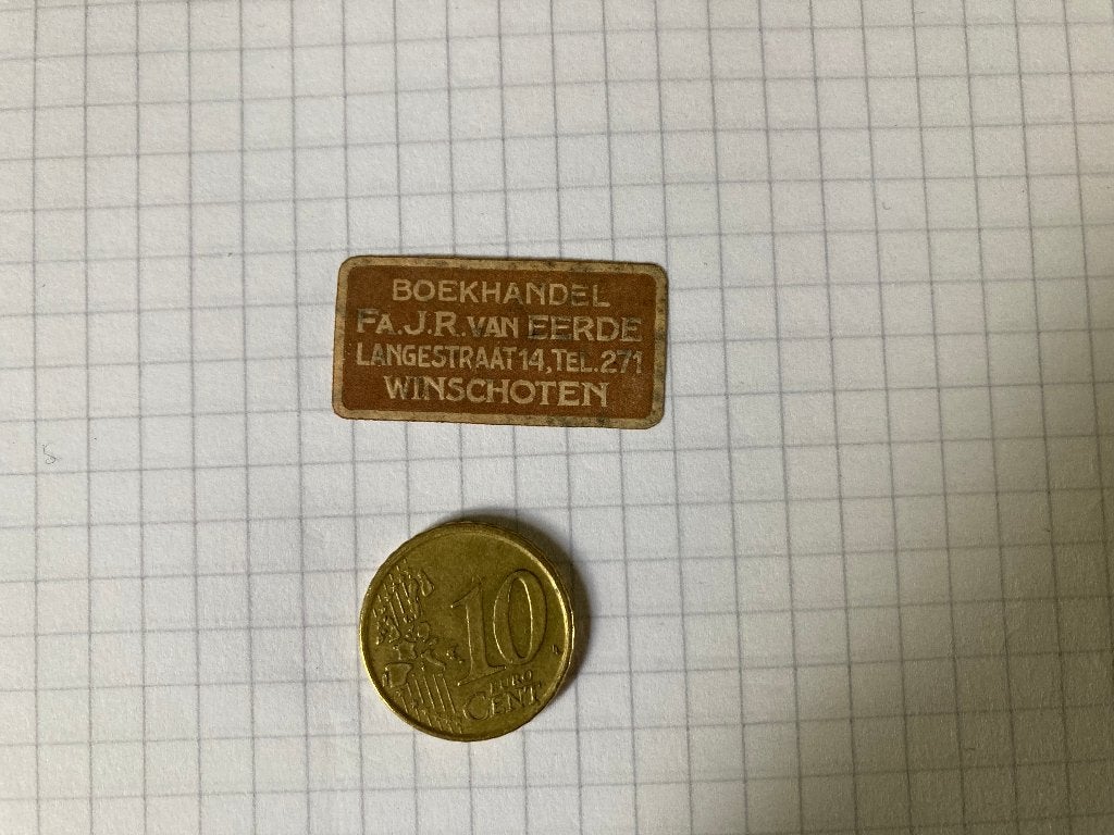 📚 Labeltje Boekhandel Fa. J.R. van Eerde Winschoten, Ophalen of Verzenden, Gebruikt
