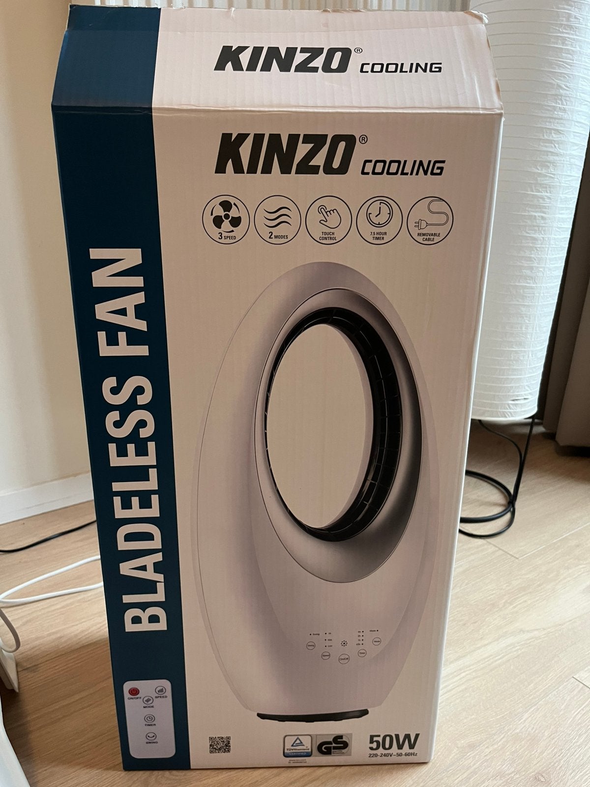 Fan white kinzo, Witgoed en Apparatuur, Minder dan 60 m³, 3 snelheden of meer, Ophalen of Verzenden, Zo goed als nieuw
