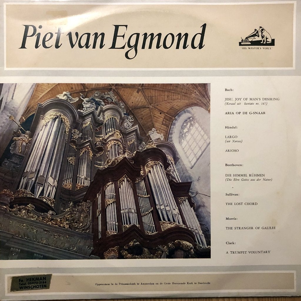 1962	Orgel Piet Van Egmond	10”LP, LP, 10 inch, Fotohoes, Klassiek