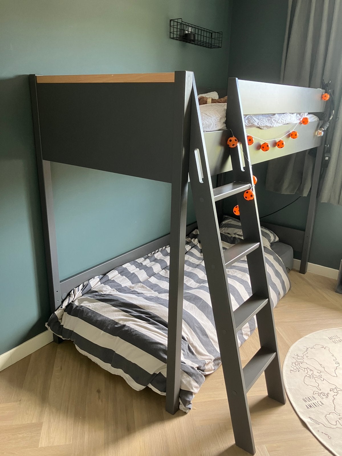 Hoogslaper donkergrijs inclusief matras, Ophalen, 100 cm, Hoogslaper, Eenpersoons