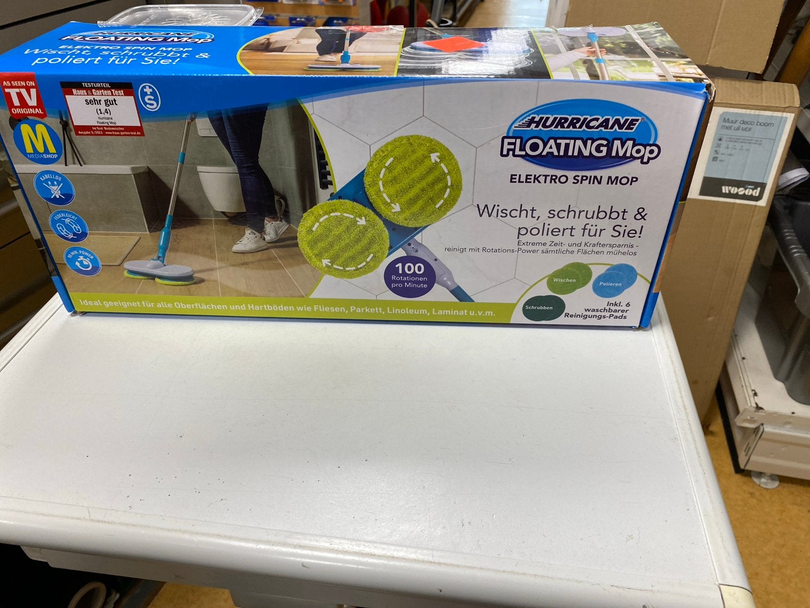 Hurricane Floating Mop - Elektrische Spin Mop, Ophalen of Verzenden, Mop of Dweil