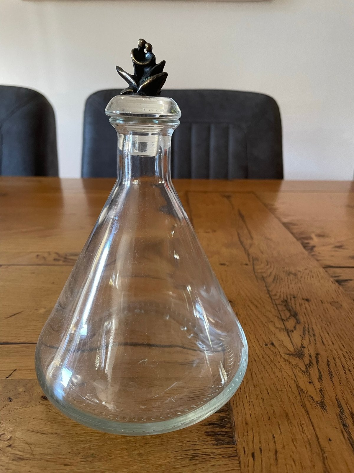 Mooi glazen flesje  met mooie knop, Ophalen of Verzenden, Zo goed als nieuw