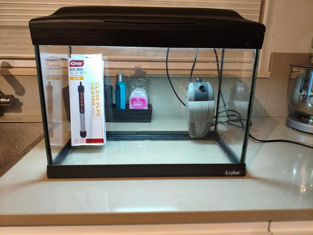 Ferplast Cayman aquarium 40x30x20 compleet, Dieren en Toebehoren, Ophalen, Verwarming, Gebruikt, Overige merken