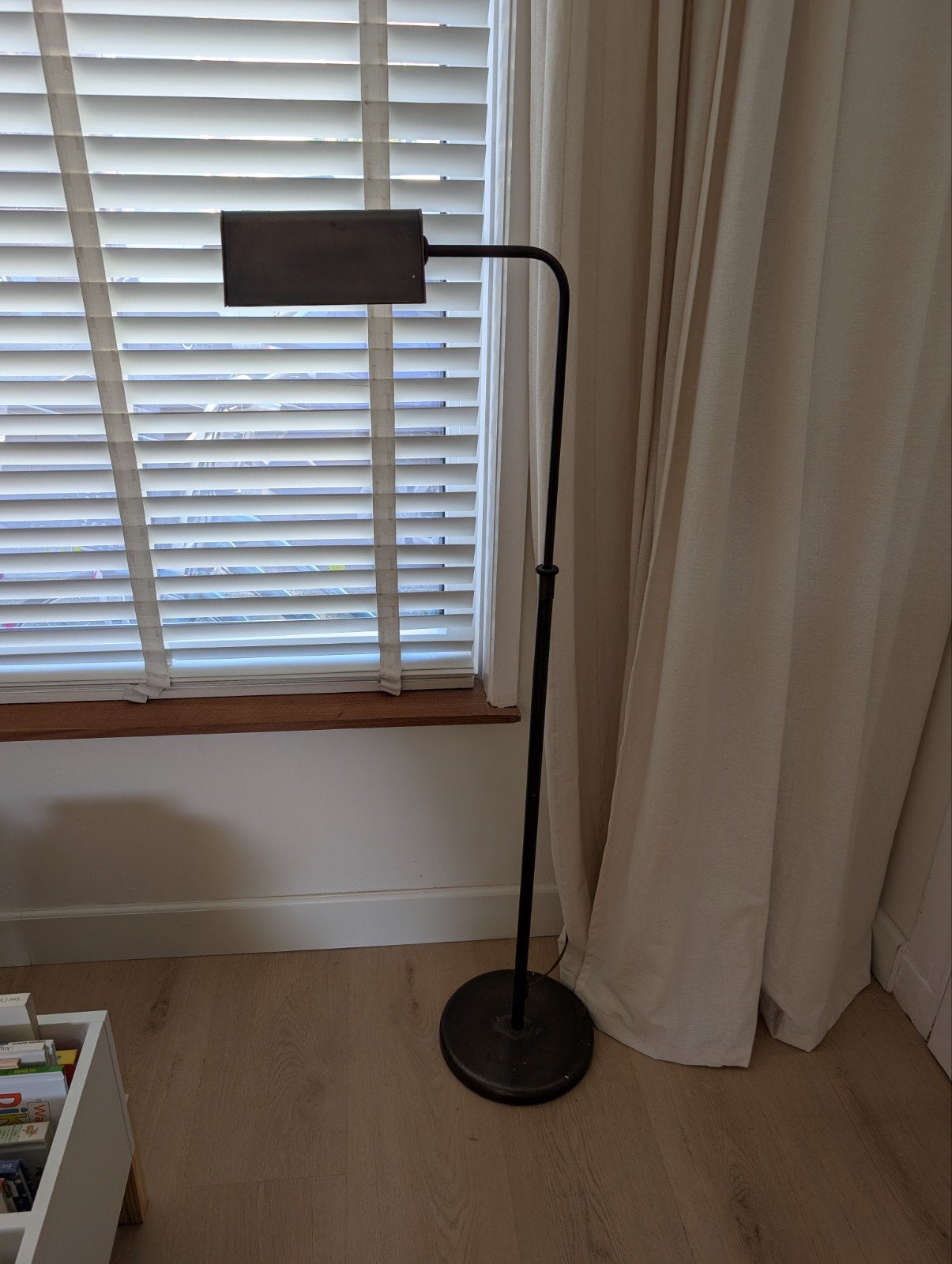 Klassieke messing leesvloerlamp, jaren '60, Antiek en Kunst, Ophalen