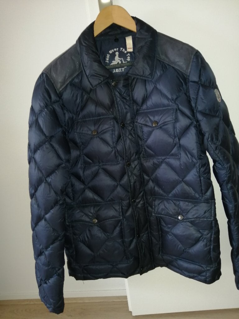 J. O. T. T. Donkerblauw gewatteerde jas 90% dons Mast M, Kleding | Heren, Ophalen of Verzenden, Zo goed als nieuw, Blauw, L. O. T. T.