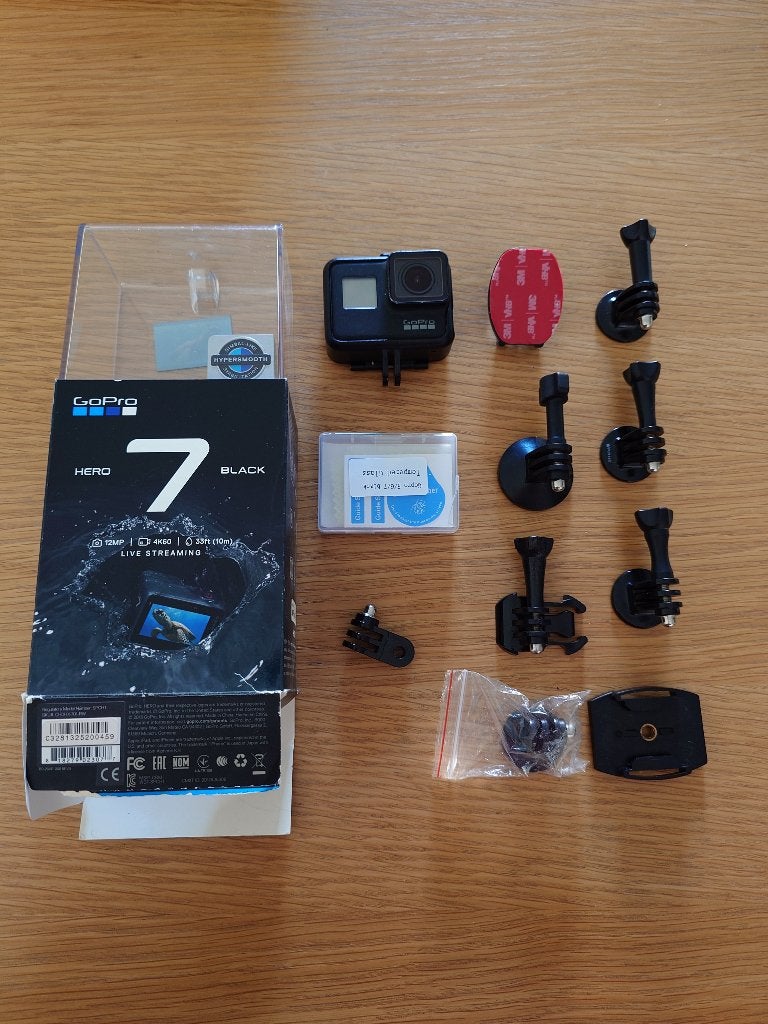 GoPro 7 Black met batterij upgrade, SD kaart en extras, Ophalen, Gebruikt, GoPro