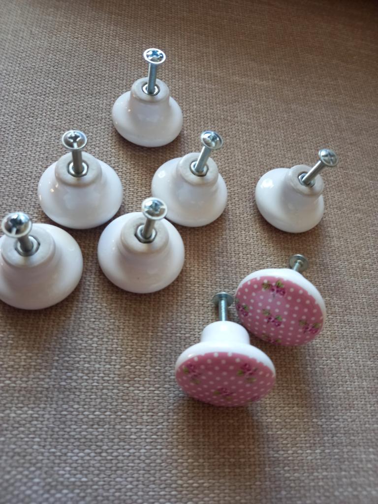 Kastknopjes  oud rose met bloemetjes., Ophalen of Verzenden, Overige materialen, Overige merken