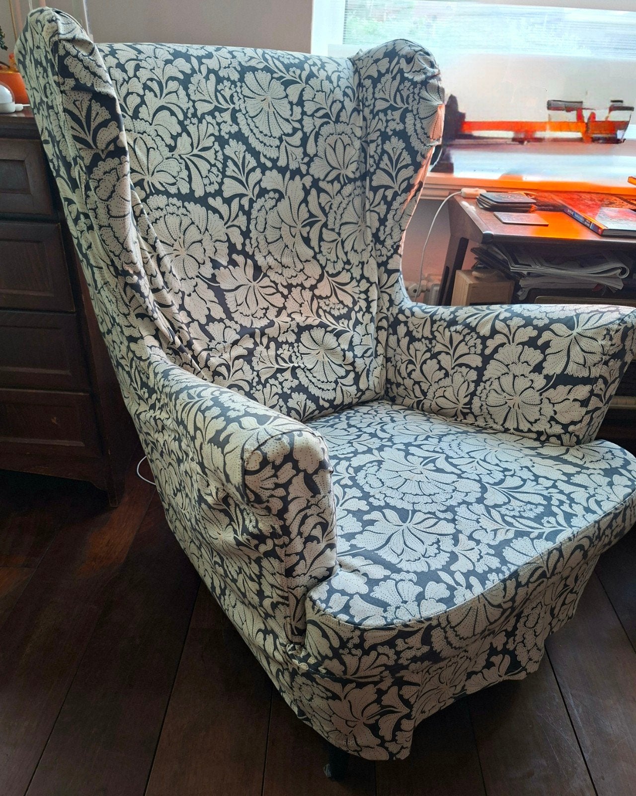 2 x Ikea Strandmon fauteuil, Ribersborg hoezen, Ophalen, Hout, Gebruikt, 75 tot 100 cm