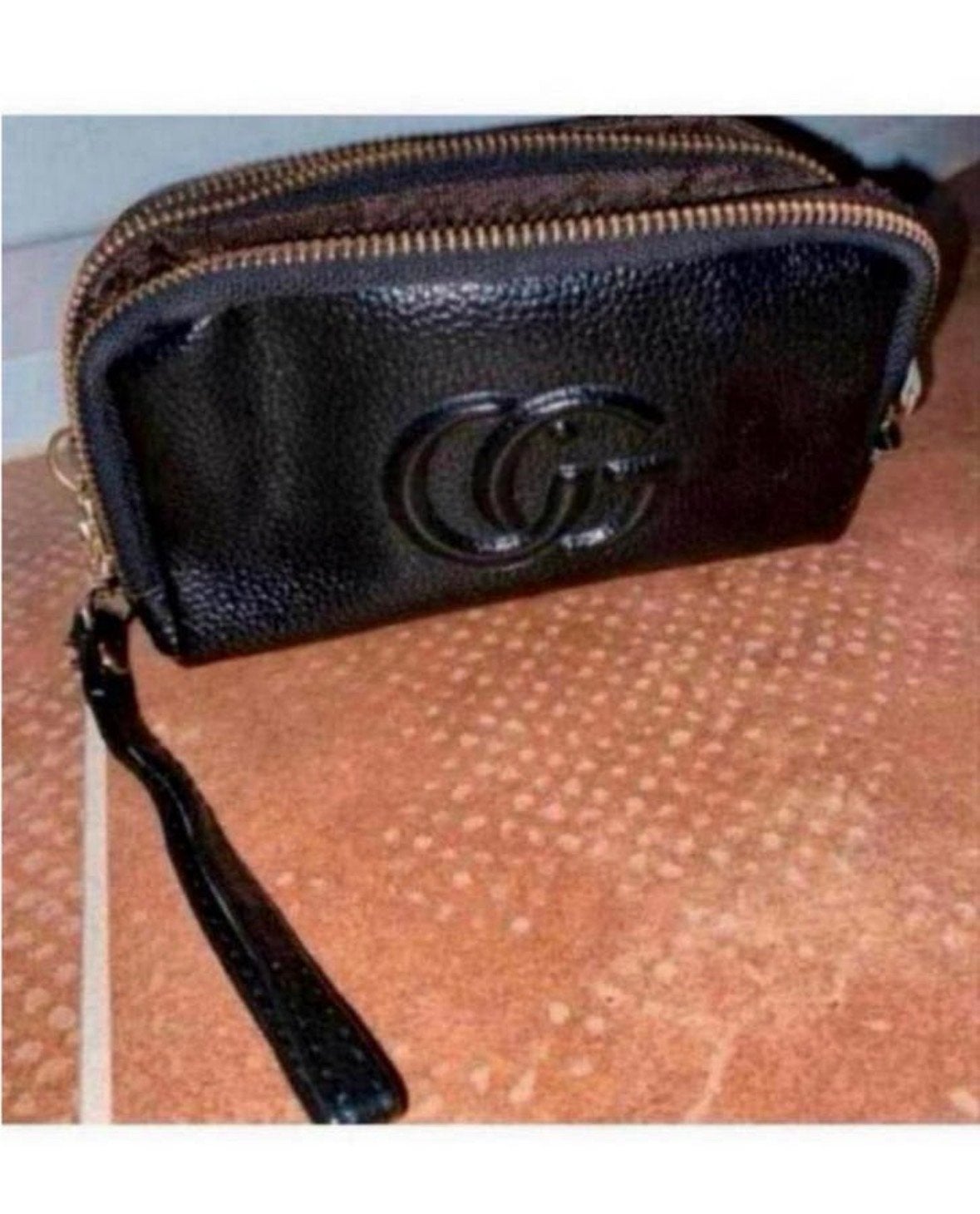 Stijlvolle Gucci Clutch / Portemonnee - Zwart Leer, Overige merken, Gebruikt, Zwart, Ophalen of Verzenden