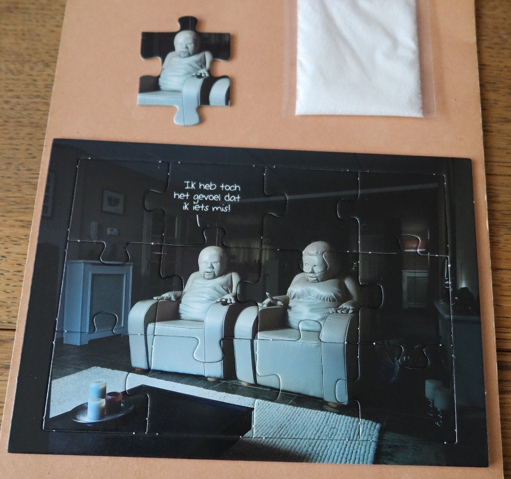 Nieuwe Reclamepuzzel van 12 stukjes in frame, Verzamelen, Ophalen of Verzenden, Nieuw, Overige typen