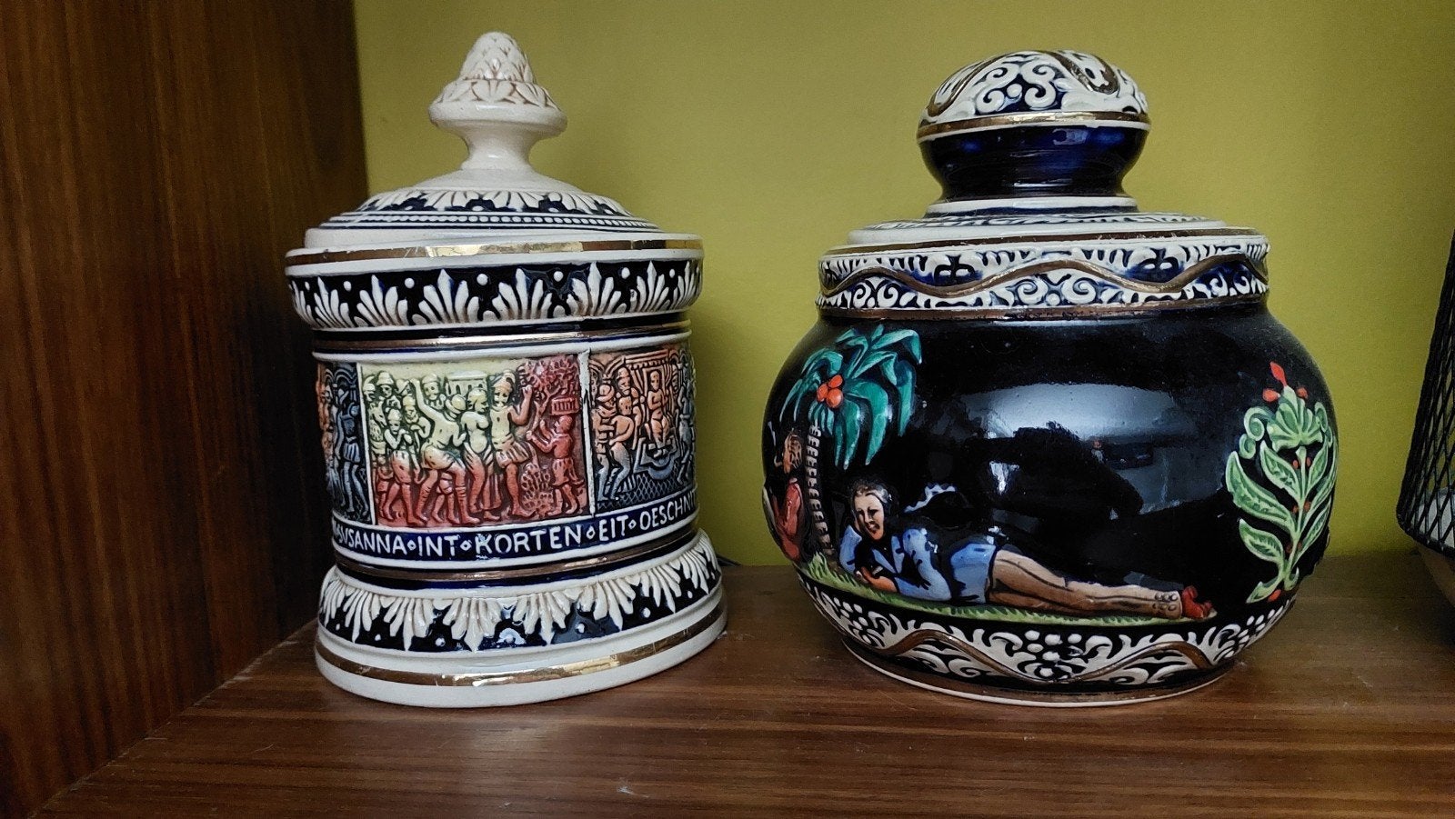 Antieke tabakspotten - Set van 2, Antiek en Kunst, Ophalen