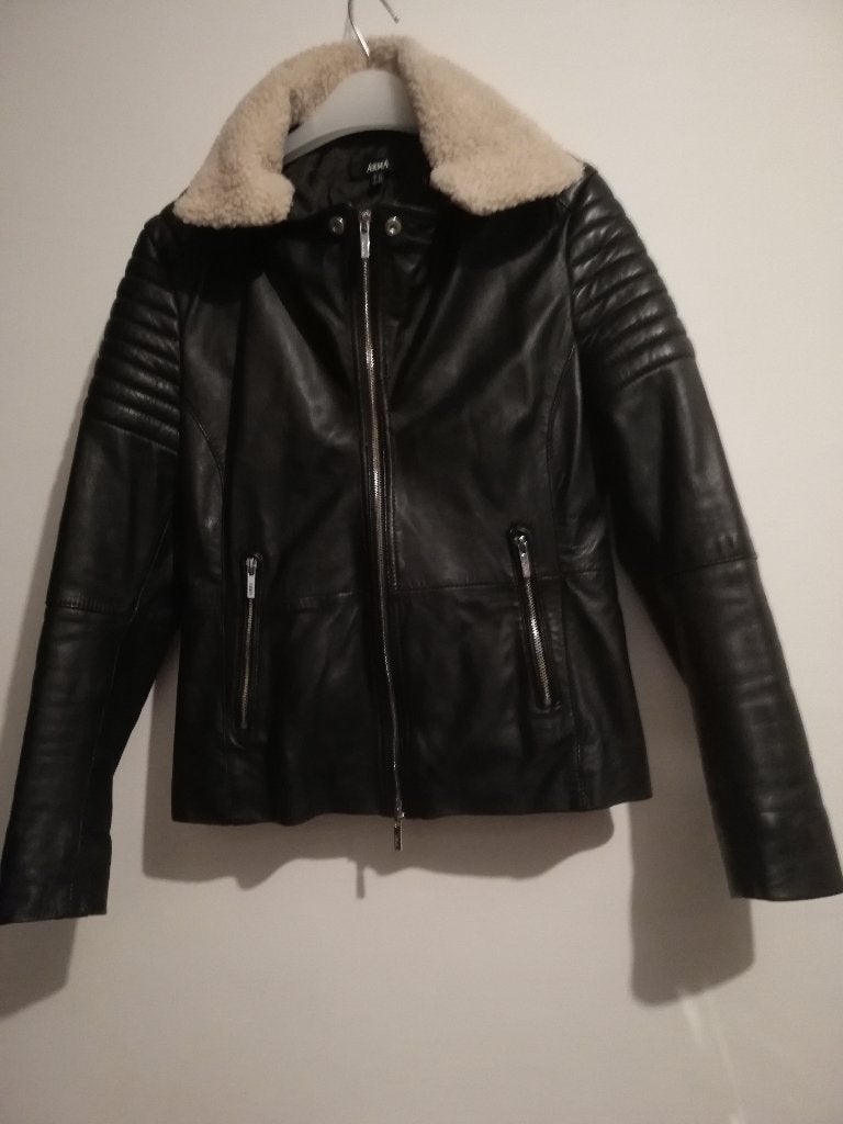 Arma echt leren jas mt 40, Ophalen of Verzenden, Zo goed als nieuw, Maat 38/40 (M), Zwart