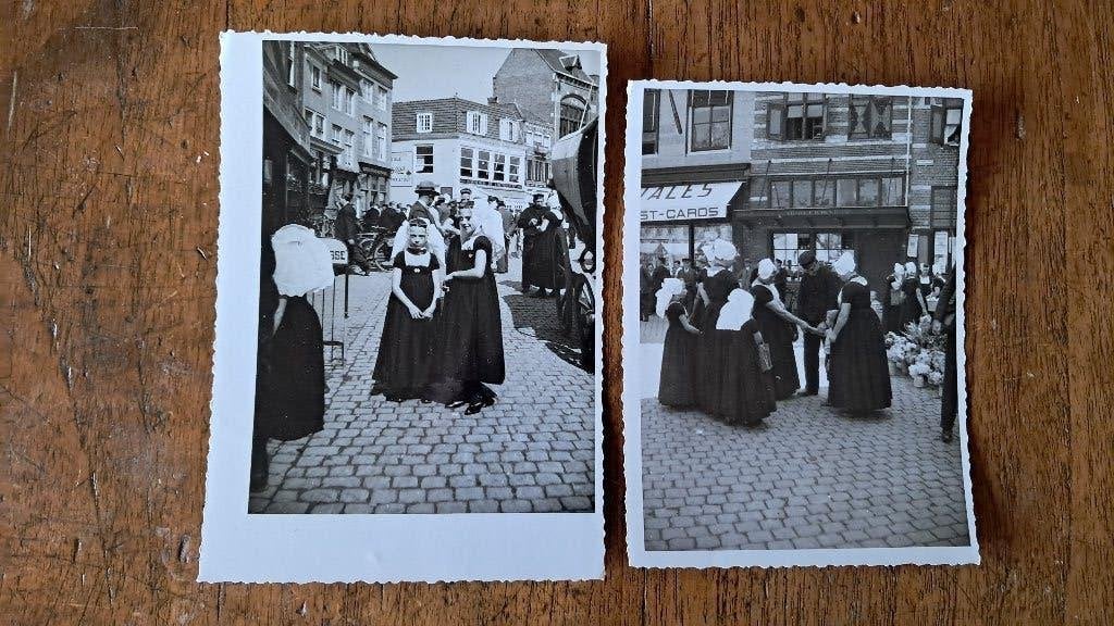 persfoto Middelburg klederdracht Boerin meisjes boer huifkar, Ophalen of Verzenden, Voor 1940, Zo goed als nieuw, Klederdracht