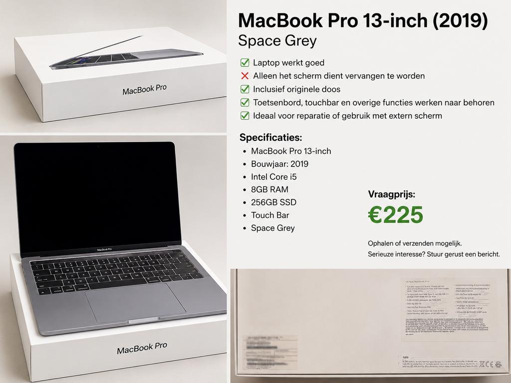 Macbook, Computers en Software, Overige Computers en Software, Zo goed als nieuw, Ophalen of Verzenden