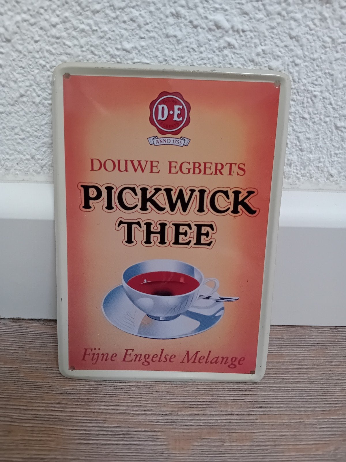 Vintage Douwe Egberts Pickwick Thee Emaille Reclamebord, Ophalen of Verzenden
