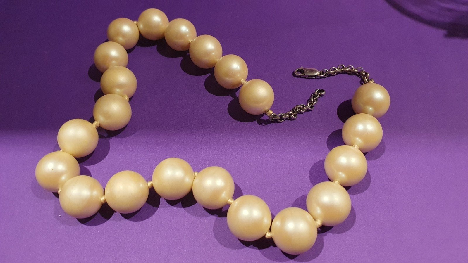 vintage parelketting met zilveren slot, Verzenden, Zo goed als nieuw, Zilver, Verstelbaar