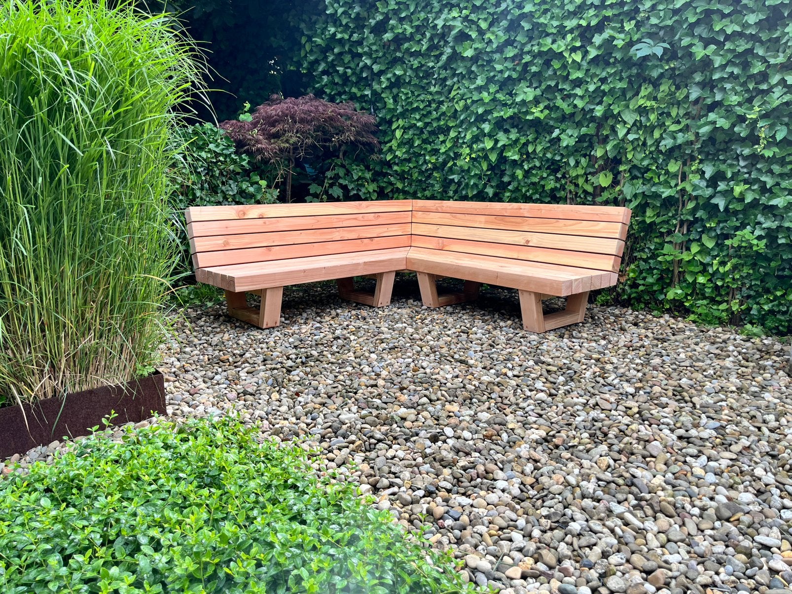 Douglashouten loungebank, hoekbank, tuinbank, Tuin en Terras, Tuinsets en Loungesets, 4 zitplaatsen, Nieuw, Ophalen of Verzenden