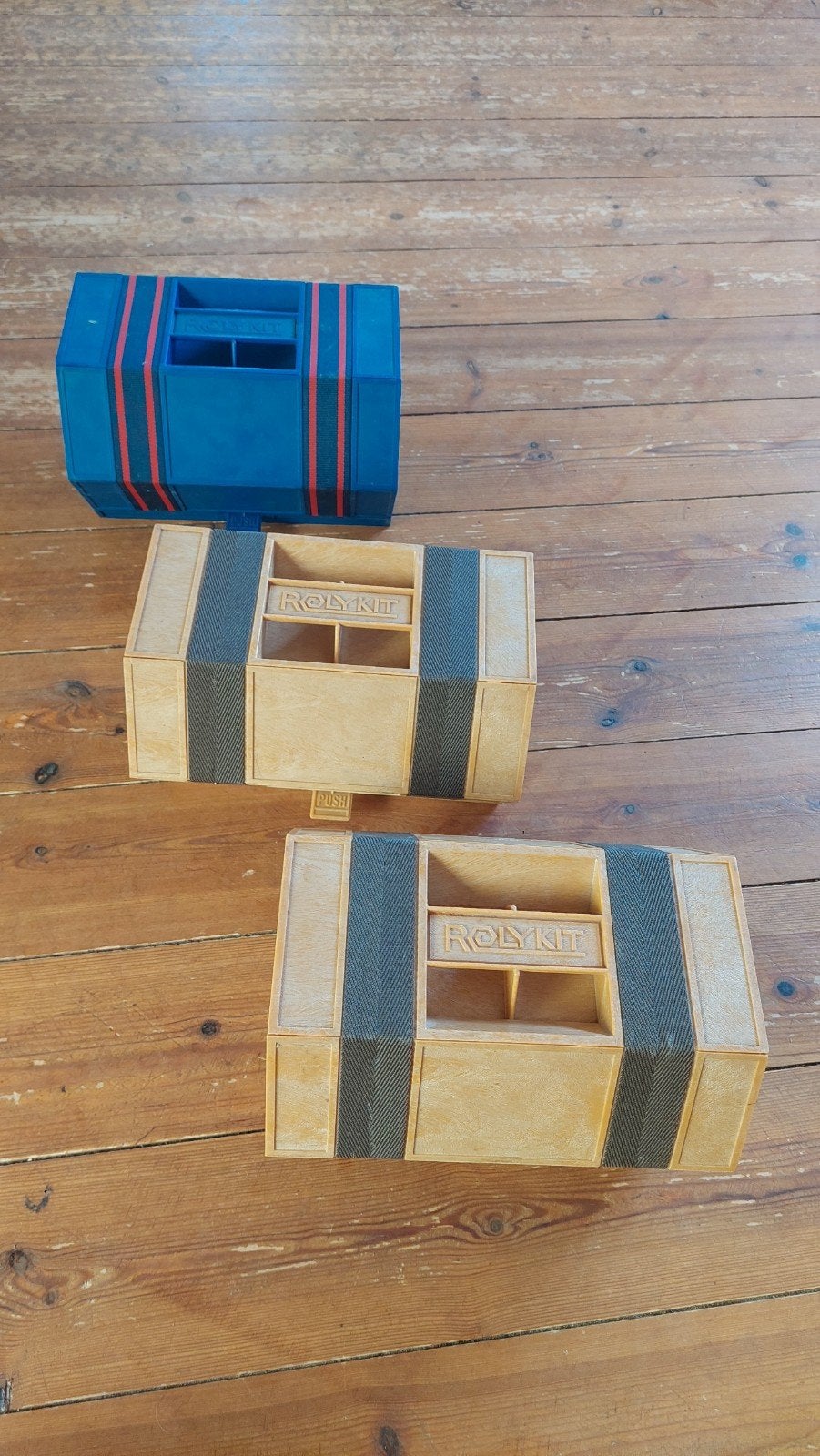 Vintage Rolykit opbergdozen - 3 stuks, Ophalen of Verzenden