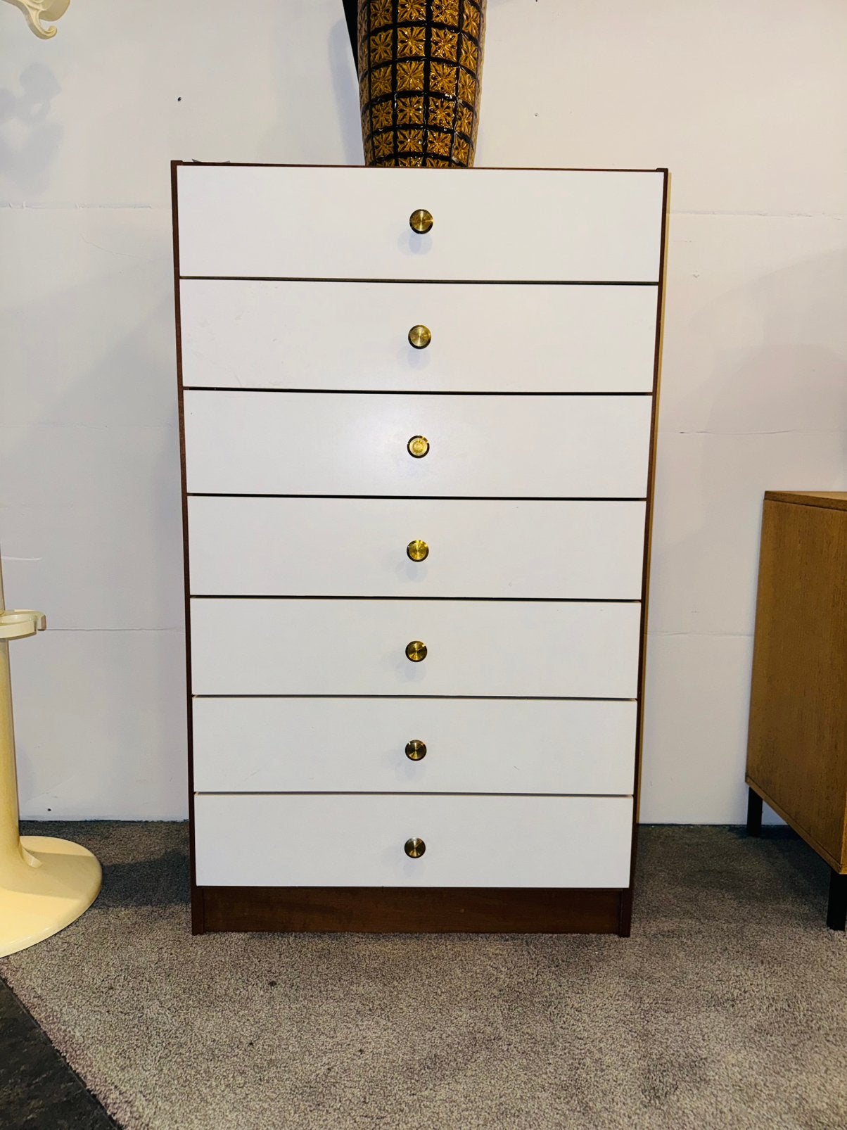 Retro vintage tallboy ladekast, Ophalen of Verzenden