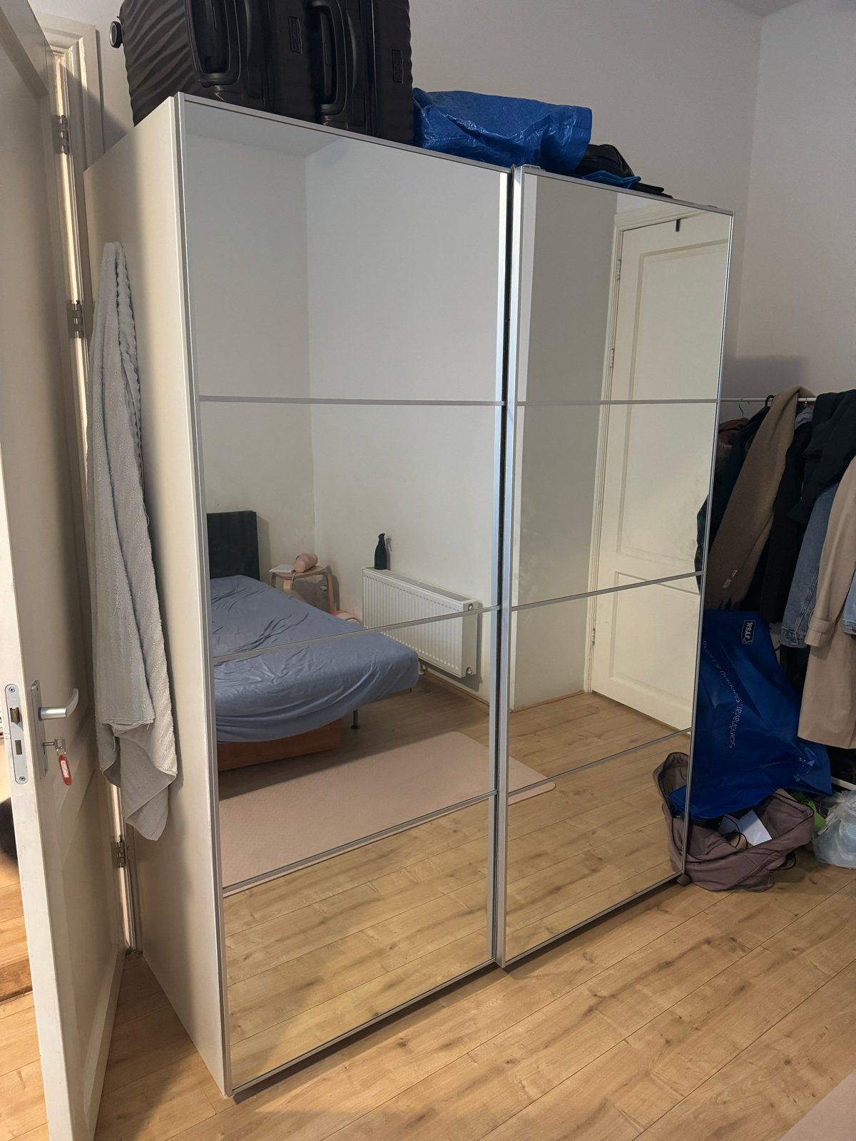 Gratis Pax kast met spiegeldeuren - zelf demonteren, Gebruikt, Spiegel, 150 tot 200 cm, 50 tot 75 cm