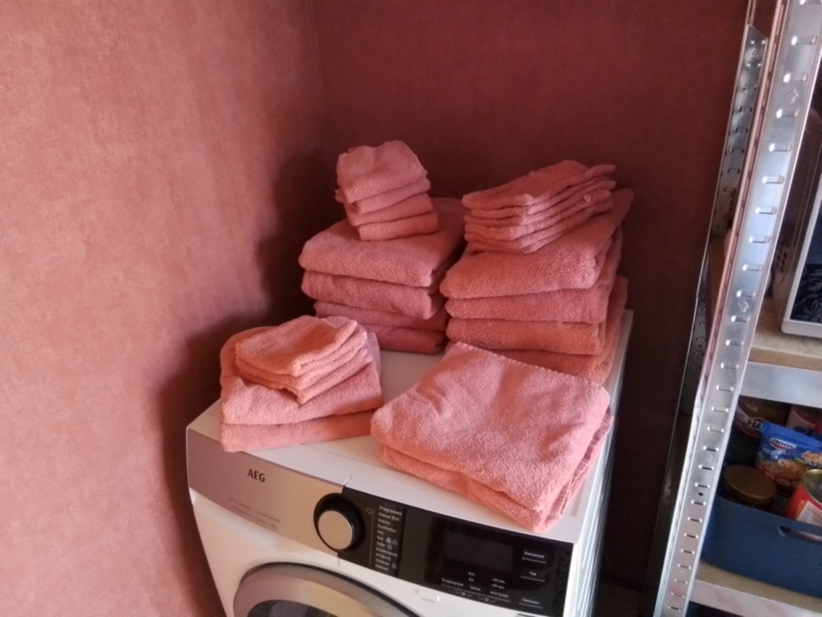 Grote partij  oud roze handdoeken  enz, Ophalen, Gebruikt, Roze, Handdoek