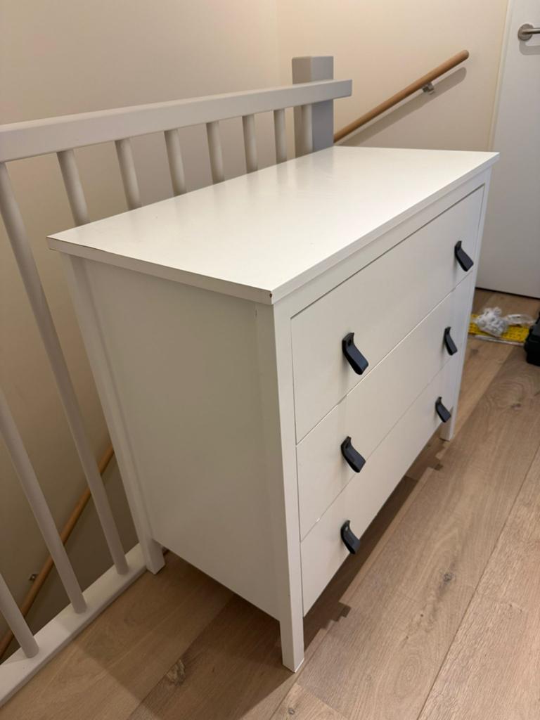Ikea ladekast 3 lades wit, Koppang/hemnes, Ophalen, Gebruikt, Kast, 75 tot 100 cm