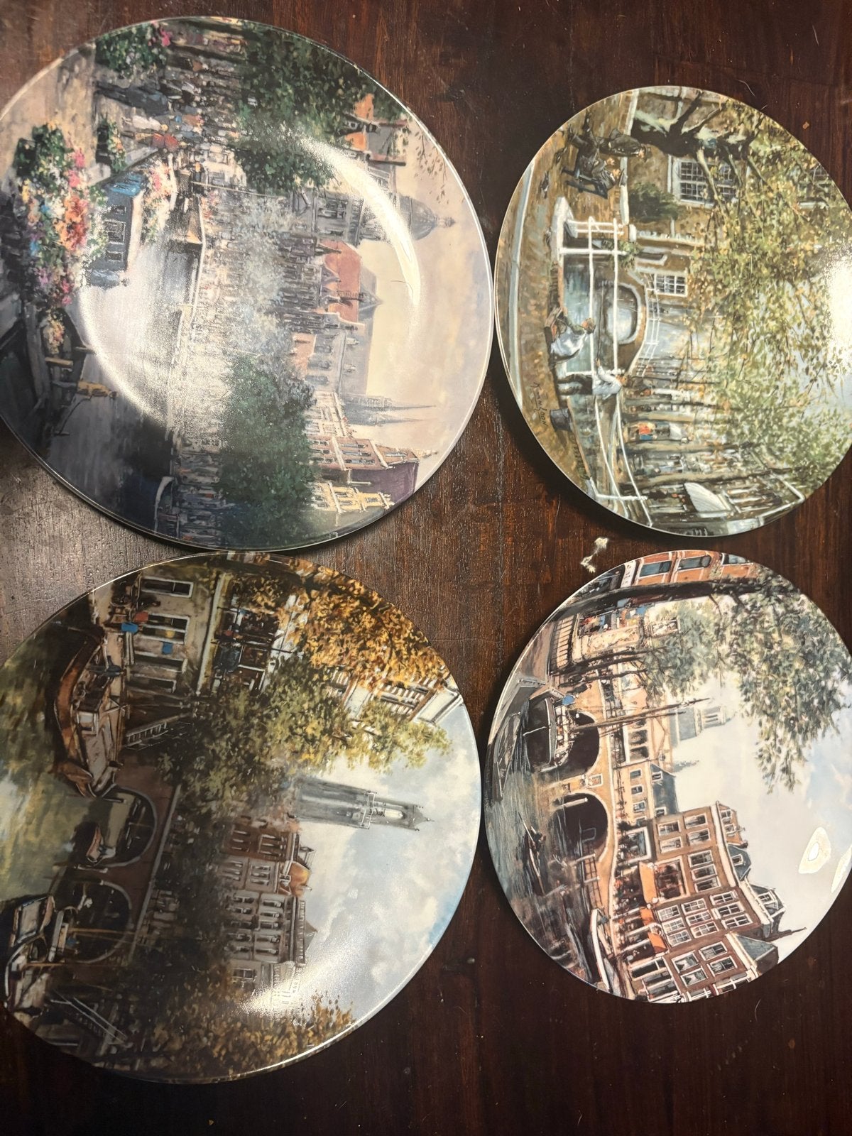 Verzamelborden grachten van Holland- Set van 4, Ophalen of Verzenden
