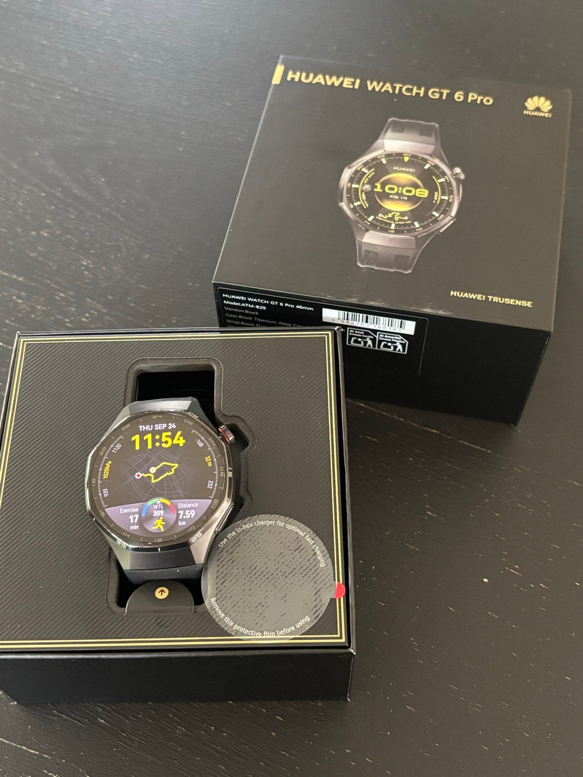 Huawei Watch GT 6 Pro 46mm Zwart GARANTIE Zo goed als nieuw, Hartslag, Zwart, Ophalen of Verzenden, Zo goed als nieuw