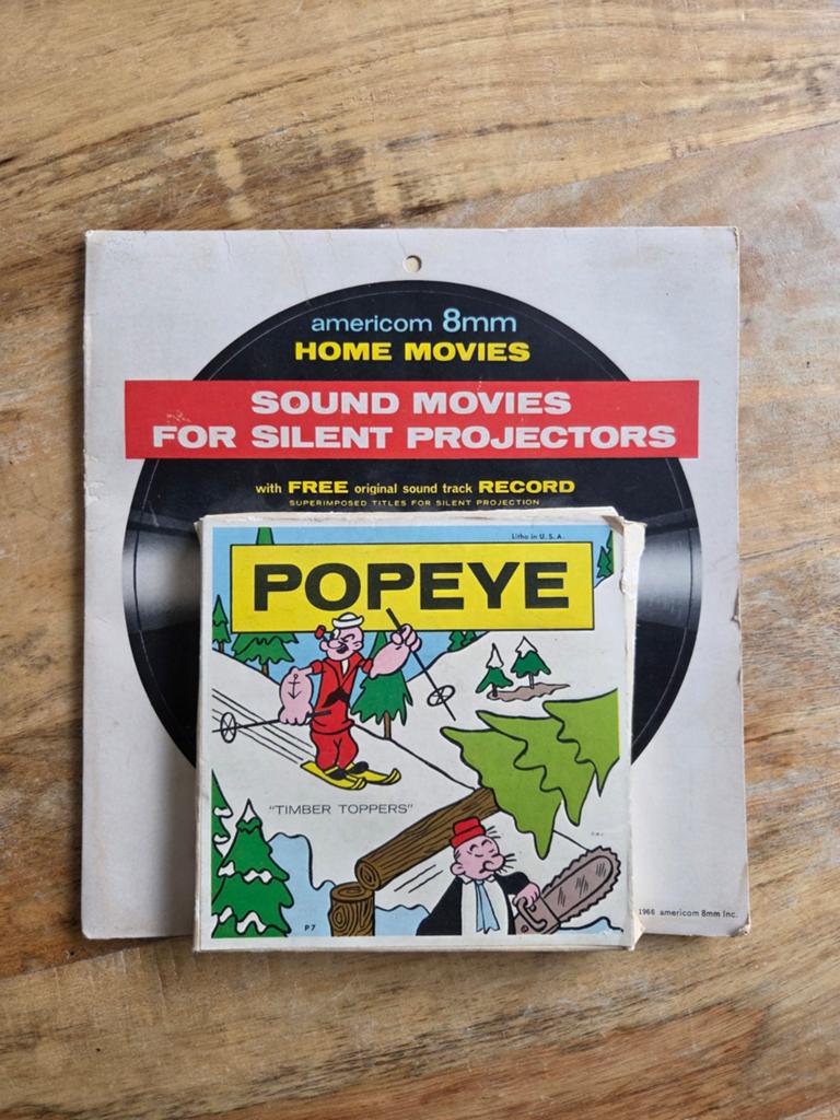 Vintage 1966 Americom 8mm Film Popeye: Timber Toppers, Ophalen of Verzenden, Zo goed als nieuw, Film, Gebruiksvoorwerp