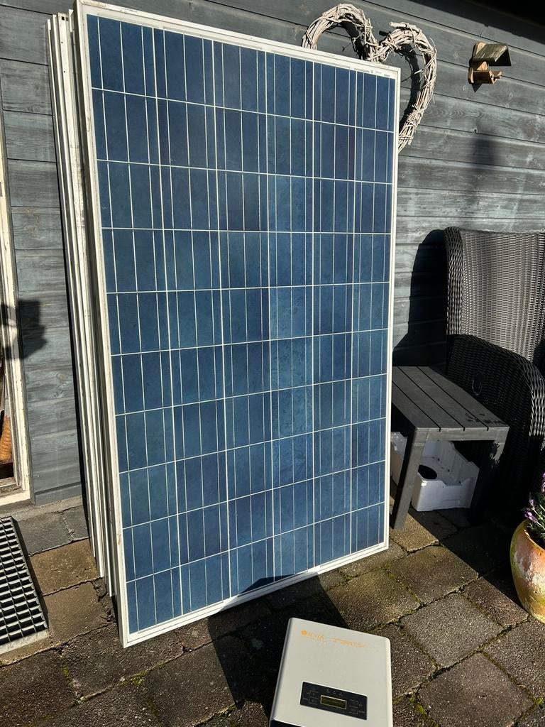 Omnik omvormer + 9 zonnepanelen, Ophalen, Gebruikt, Compleet systeem, 200 wattpiek of meer