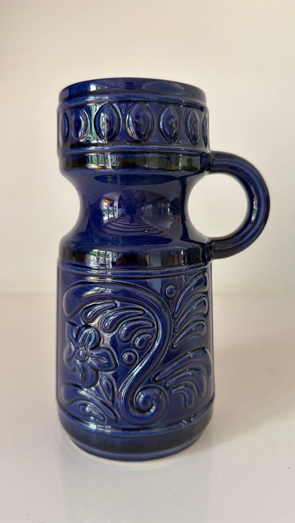 Kobalt blauwe West Germany vaas, Huis en Inrichting, Woonaccessoires | Vazen, Ophalen of Verzenden