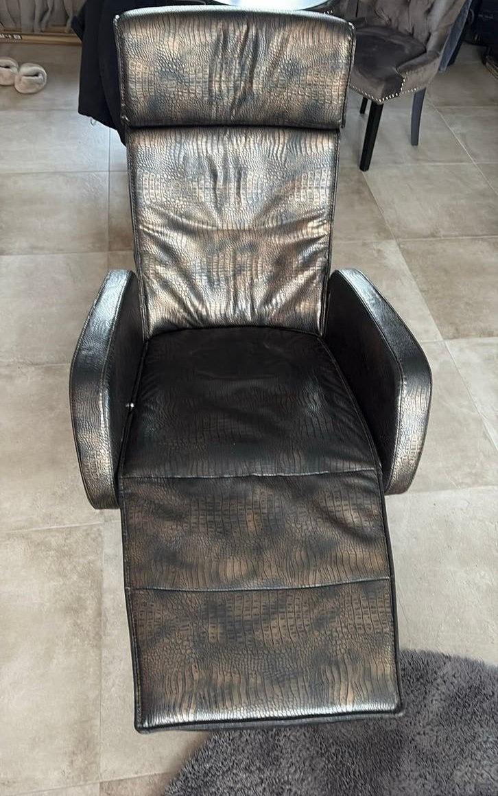 Luxe Croco Lederen Draaistoel - Zeer Nette Staat, Ophalen, Minder dan 75 cm, Luxe, Leer