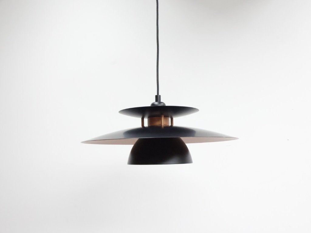 Schalenlamp Deens Zwart rose, Gebruikt, Schalenlamp, X, Metaal