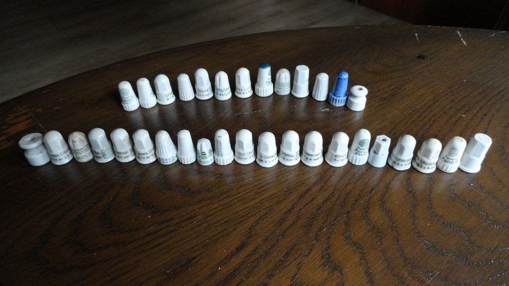 Lasdoppen, porselein, antiek 40 stuks, Ophalen of Verzenden