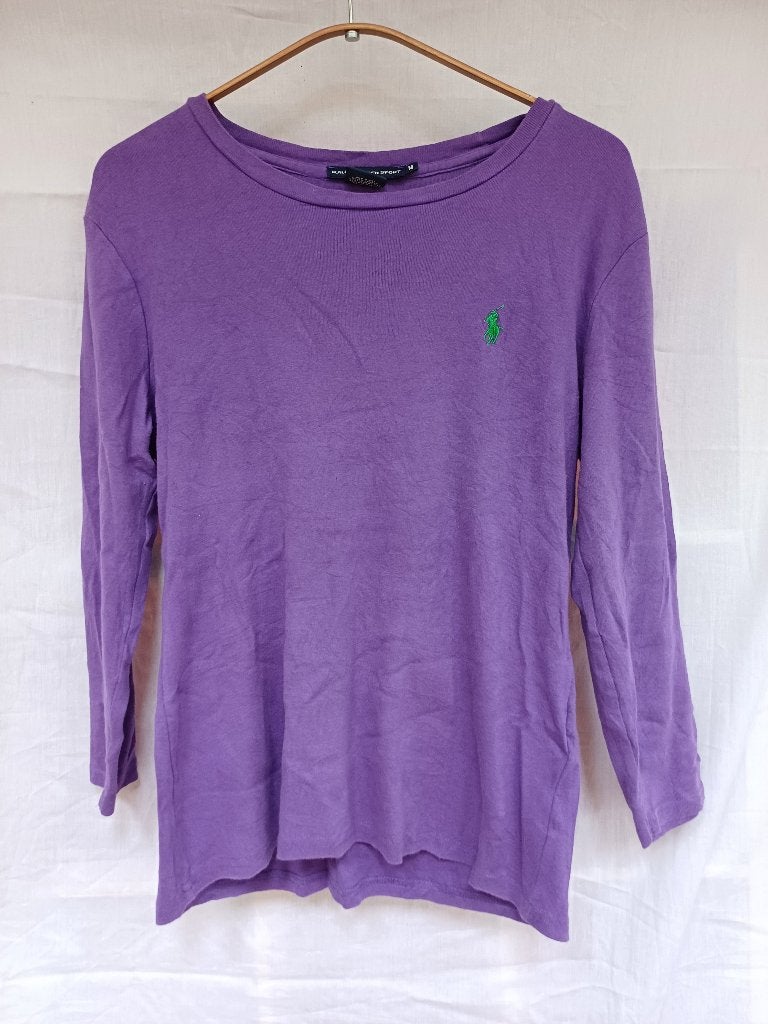 Ralph Lauren sport longsleeve paars Maat M, Maat 48/50 (M), Paars, Ralph Lauren, Ophalen of Verzenden