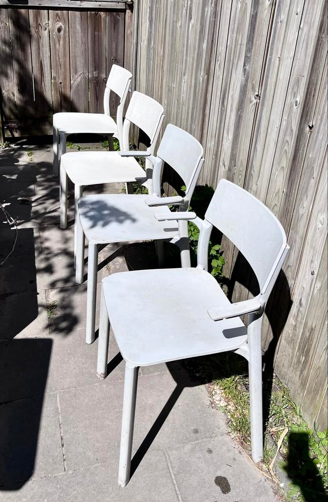 4 stoelen, Huis en Inrichting, Stoelen, Ophalen, Gebruikt, Wit, Vier