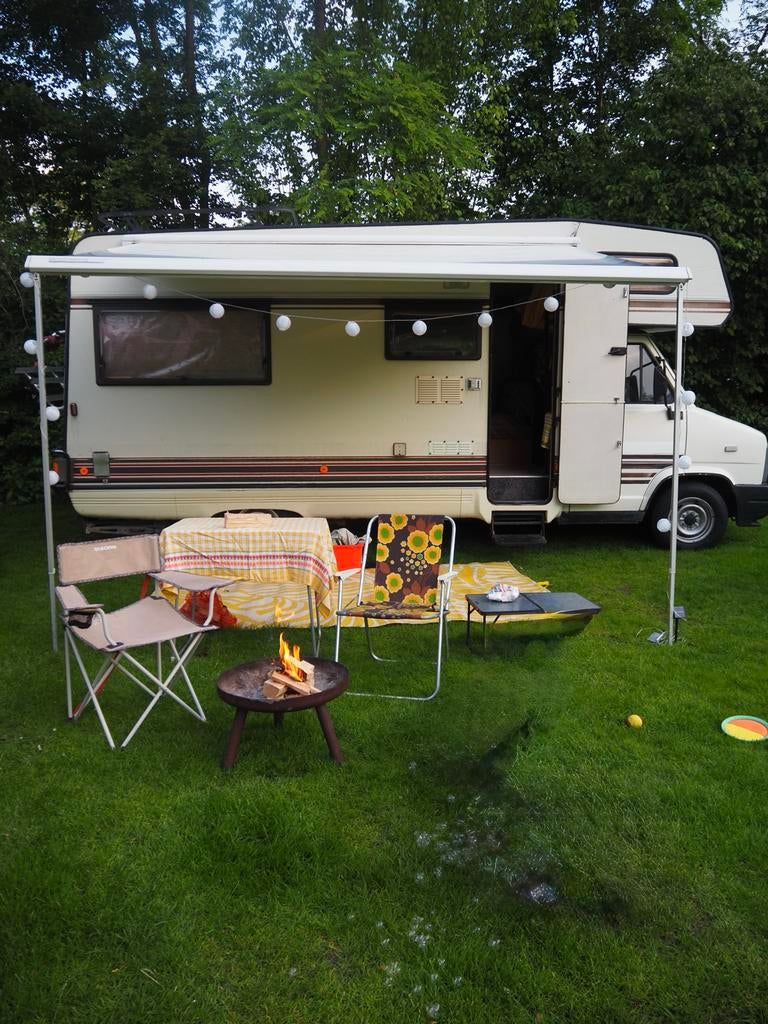 Fiat Ducato vintage Camper 1988 - APK tot april 2028, Caravans en Kamperen, Campers, Alkoof, Fiat, 6 tot 7 meter, Diesel