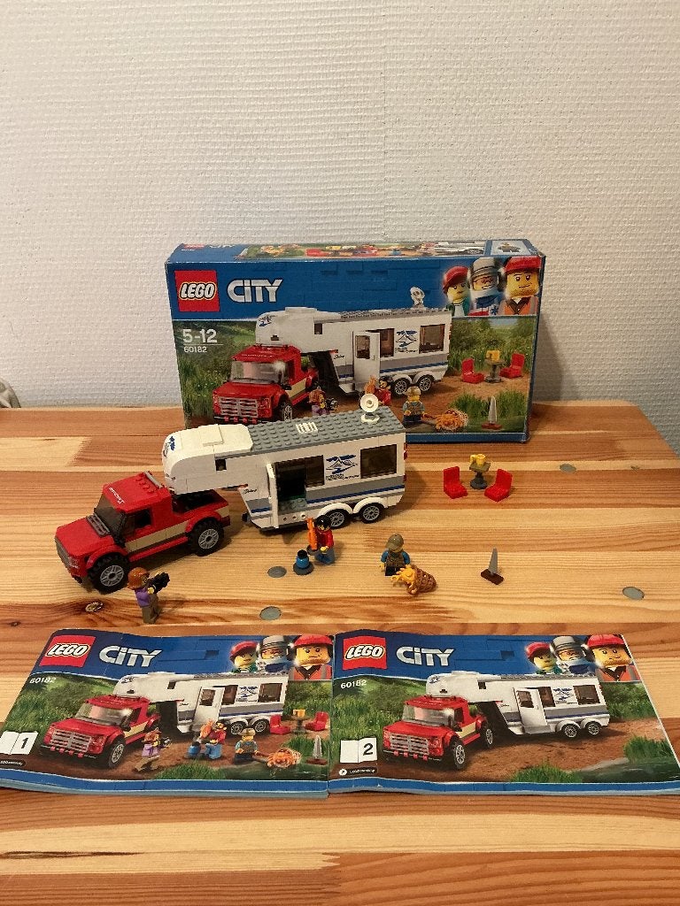 Lego set 60182, Pick-uptruck met caravan trailer, City, Lego, Inclusief accessoires, Ophalen of Verzenden