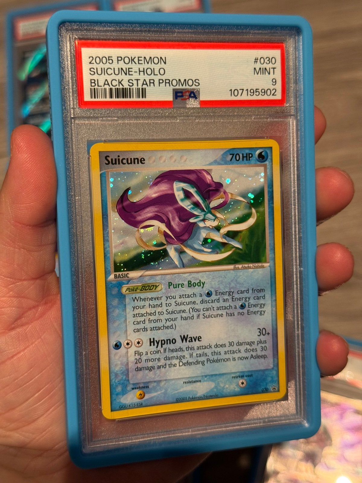 Suicune black star promo holo psa9, Ophalen of Verzenden, Nieuw, Losse kaart, Foil