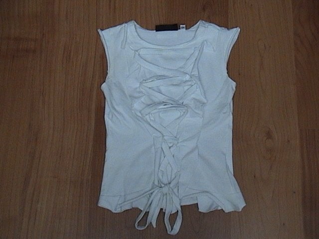 BARBARA FARBER / BF mooi wit shirt apart gemaakt op borst, Gebruikt, Meisje, Ophalen of Verzenden, Shirt of Longsleeve