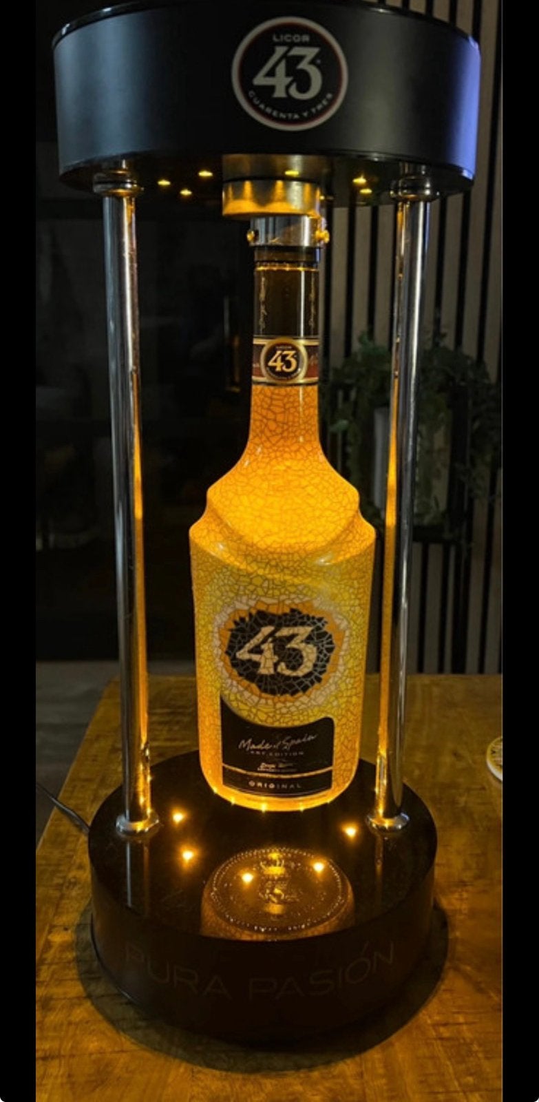 Licor 43 Pura Pasión lichtbak voor fles / reclame lamp, Verzenden, Zo goed als nieuw, Lichtbak of (neon) lamp