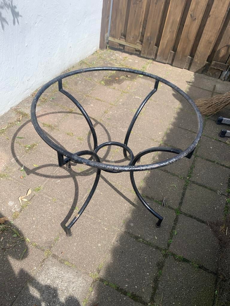 Zwart metalen onderstel voor ronde tafel, Tafelpoot, Gebruikt, 50 tot 100 cm, Rond