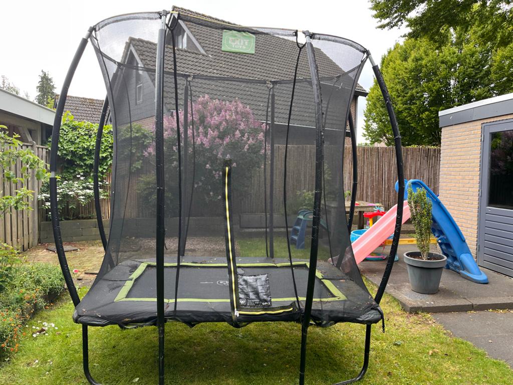 EXIT Silhouette Trampoline - 214x153 cm incl. afdekhoes, Kinderen en Baby's, Speelgoed | Buiten | Trampolines, Ophalen, Gebruikt