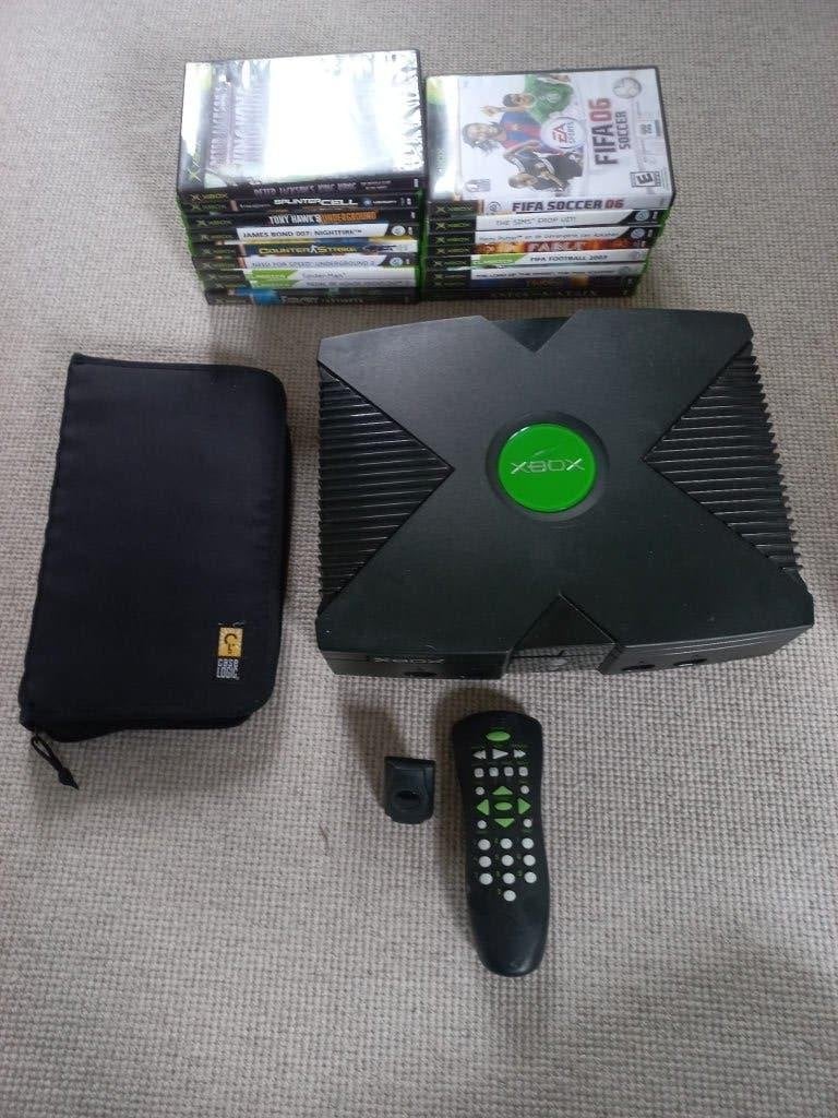 werkende xbox original met spellen, Spelcomputers en Games, Ophalen of Verzenden, Zo goed als nieuw, Zonder controller, Met games