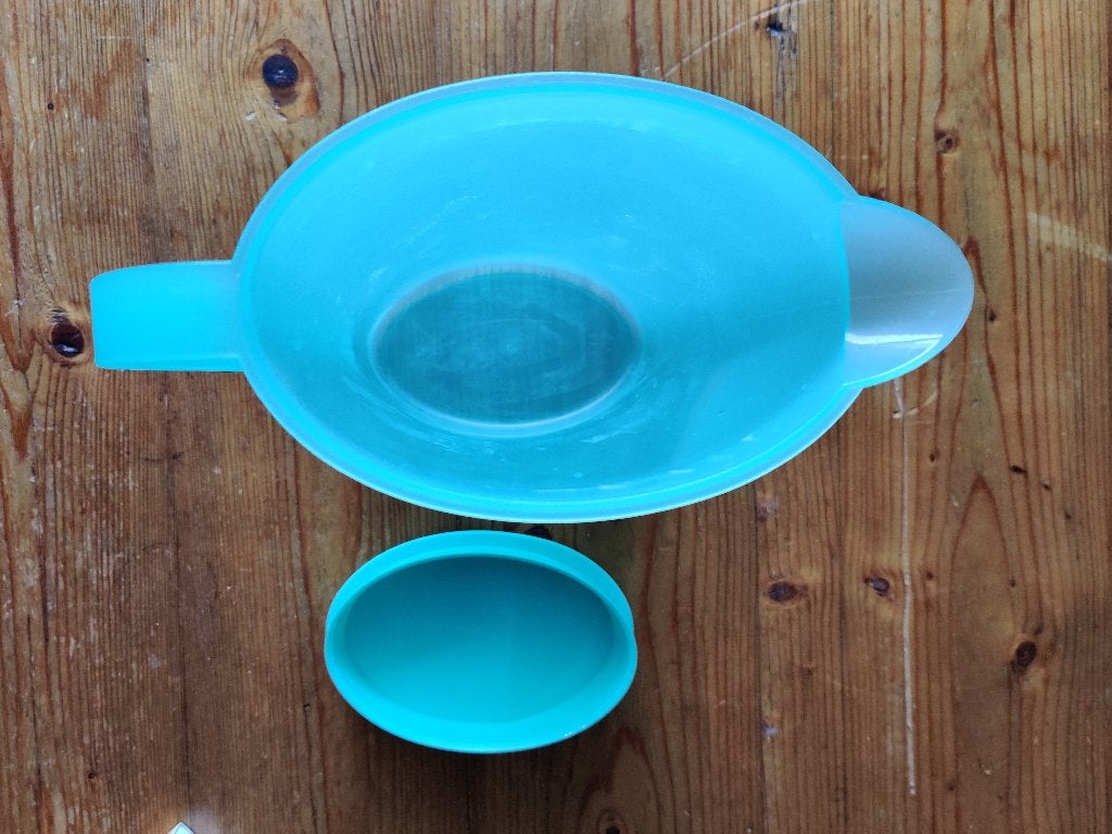 1 schenkkan 1 liter, Tupperware, Ophalen of Verzenden, Gebruikt, Blauw, Beker of Kan