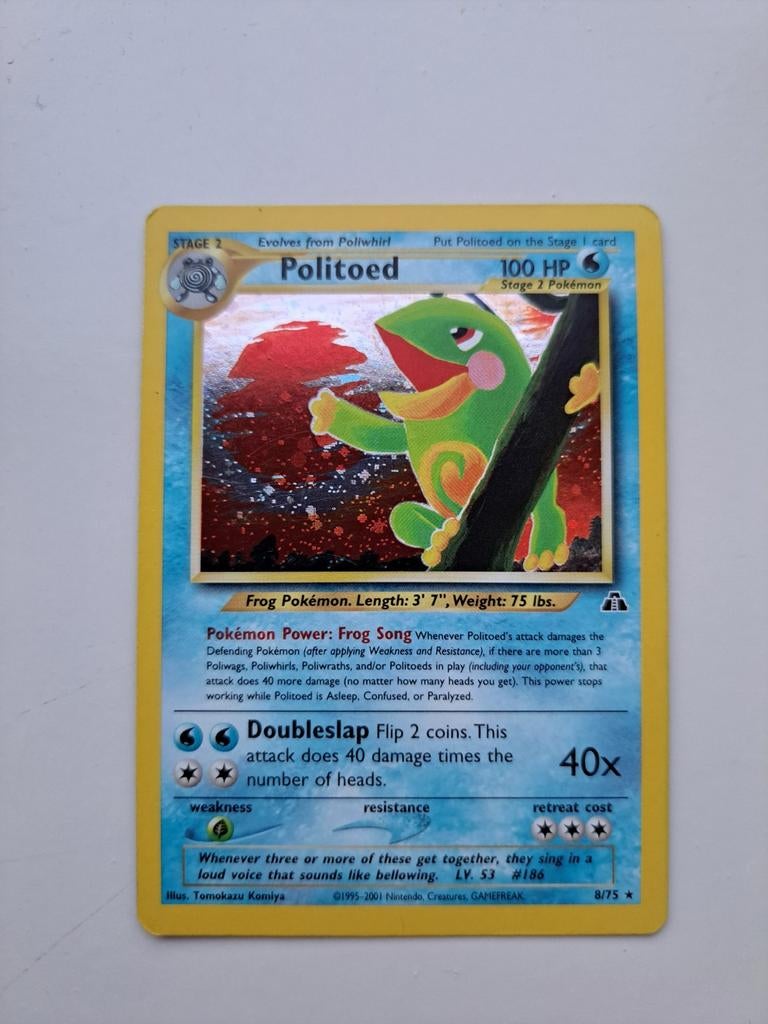 Politoed Holo Engelse Pokémon Kaart, Ophalen of Verzenden, Gebruikt, Losse kaart, Foil