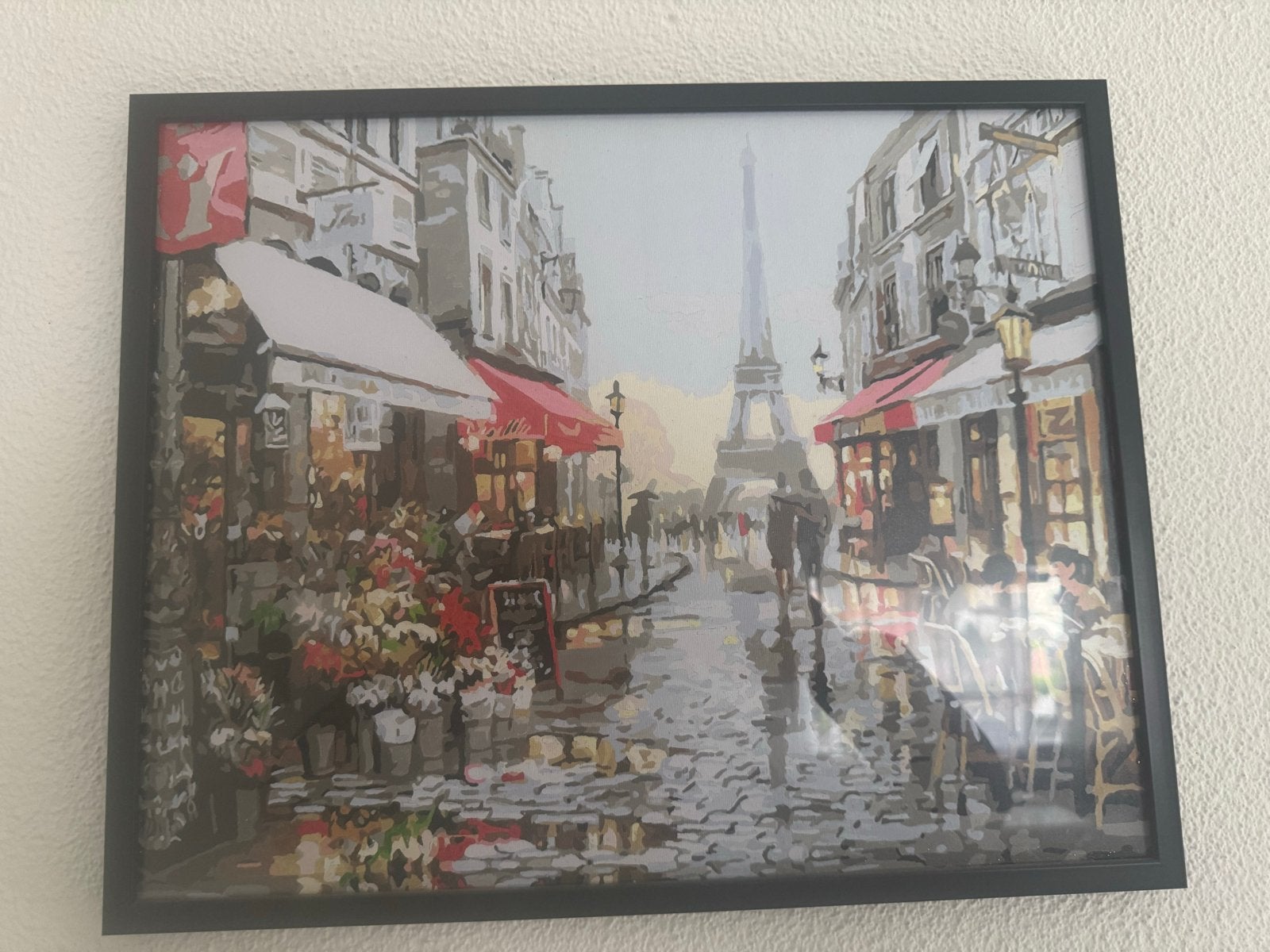Schilderij Parijs Eiffeltoren Stadsgezicht, Papier/karton, Ophalen of Verzenden, Ingelijst, Print