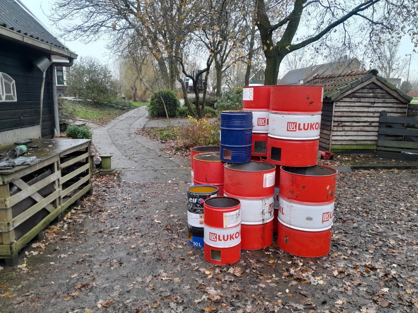 olievaten, Ophalen